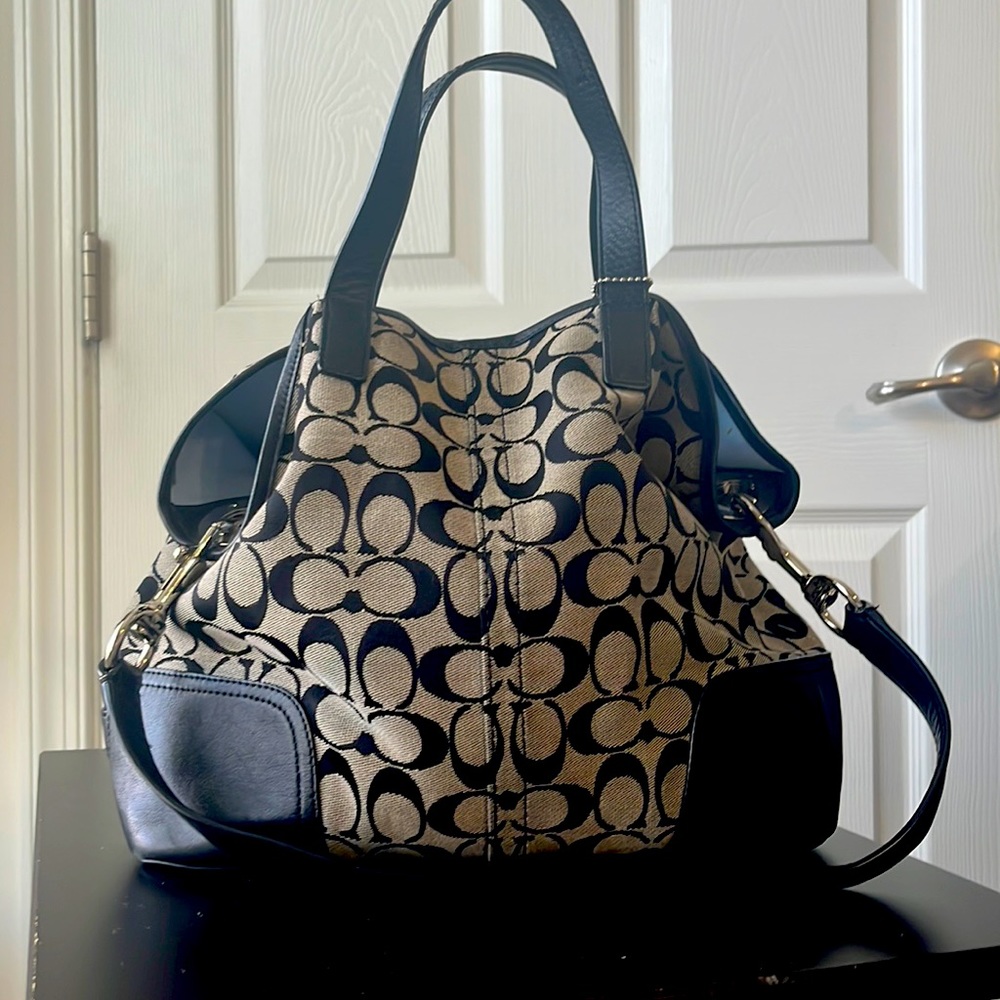 Black and Grey Coach purse